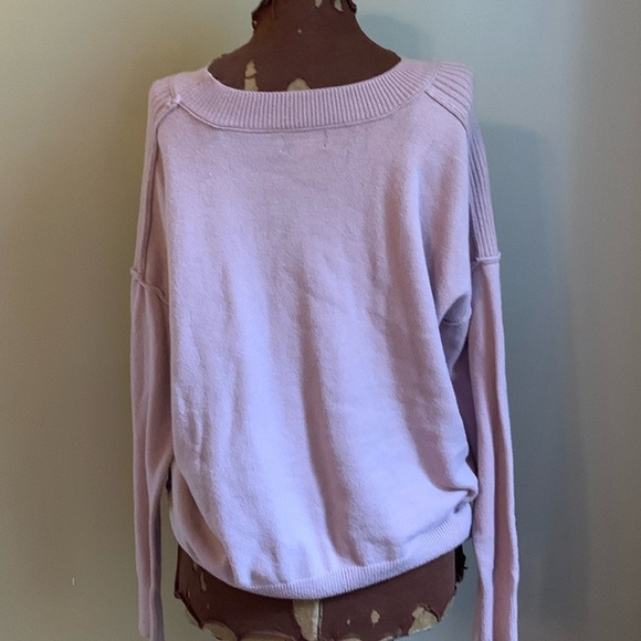 Evereve Mock Neck Sweater Women's small light pink Knit Southwestern Boho - Picture 5 of 9